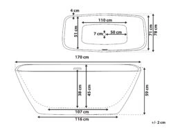 Kylpyamme Vapaasti Seisova Valkoinen 170 X 78 Cm MINGO 19 Kylpyamme Vapaasti Seisova Valkoinen 170 X 78 Cm MINGO -Beliani undef src sa picid 775661 type whitesh image
