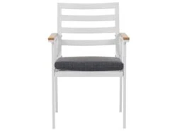 4-istuttava Ulkoruokailuryhmä Alumiini Valkoinen/harmaa CAVOLI -Beliani undef src sa picid 777404 type whitesh image