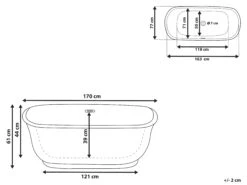 Kylpyamme Vapaasti Seisova Punainen 170 X 77 Cm TESORO -Beliani undef src sa picid 780148 type whitesh image