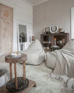 Säkkituoli Selkänojalla Kangas Beige DROP -Beliani undef src sa picid 782752 type whitesh image