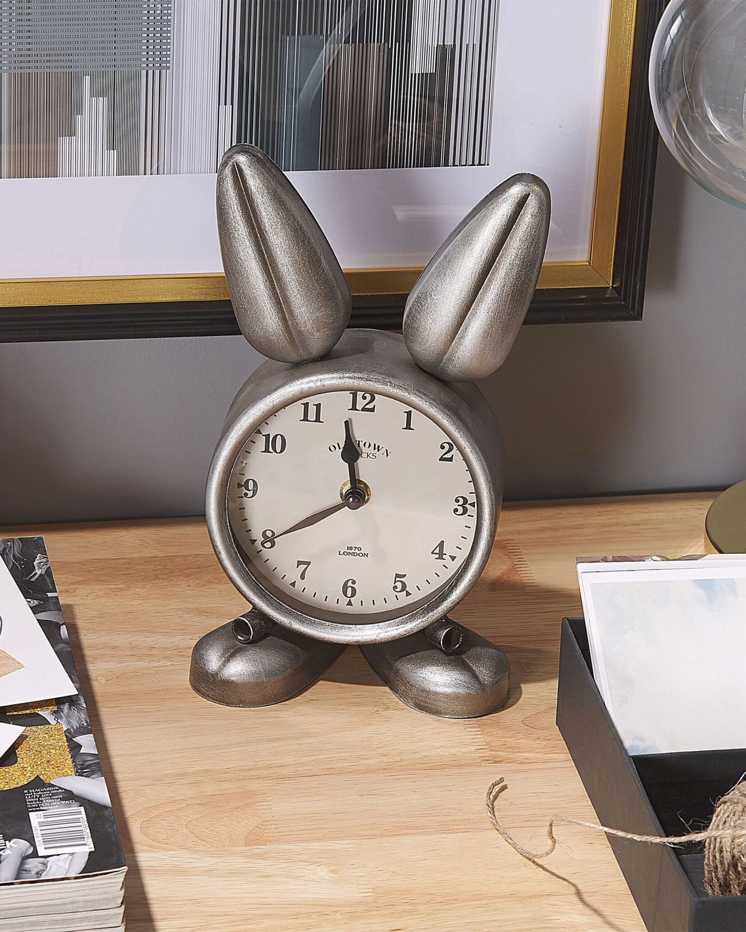 Pöytäkello Rauta Hopea 15 X 24 Cm THUSIS - Image 2