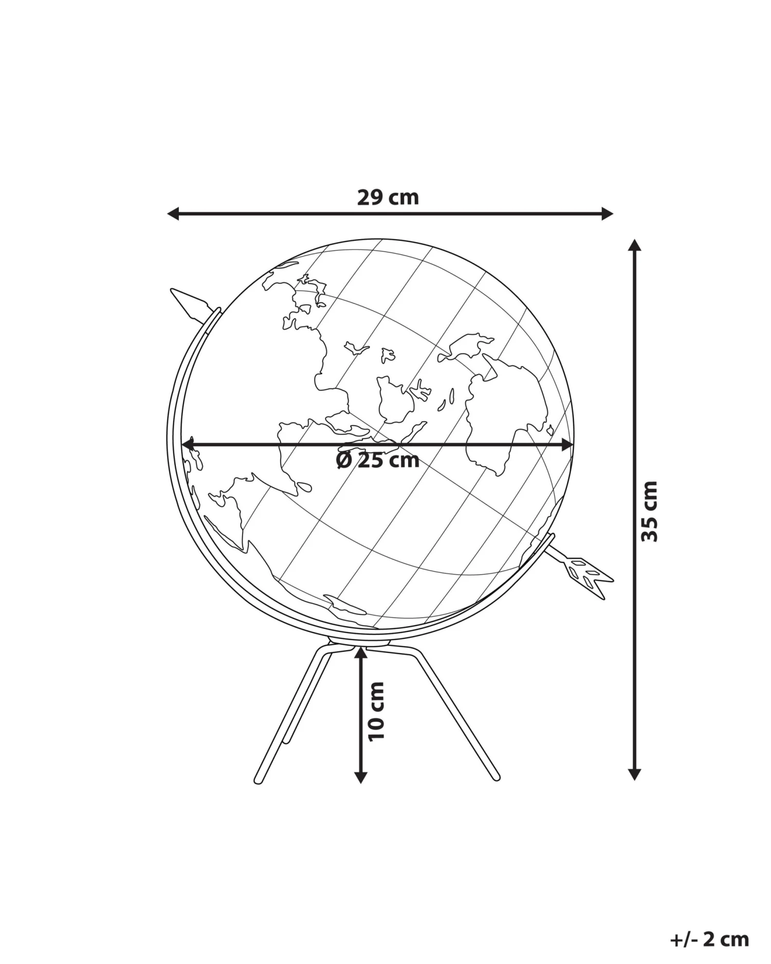 Karttapallo Ruskea/musta 35 Cm BATTUTA 8 Karttapallo Ruskea/musta 35 Cm BATTUTA - Image 8
