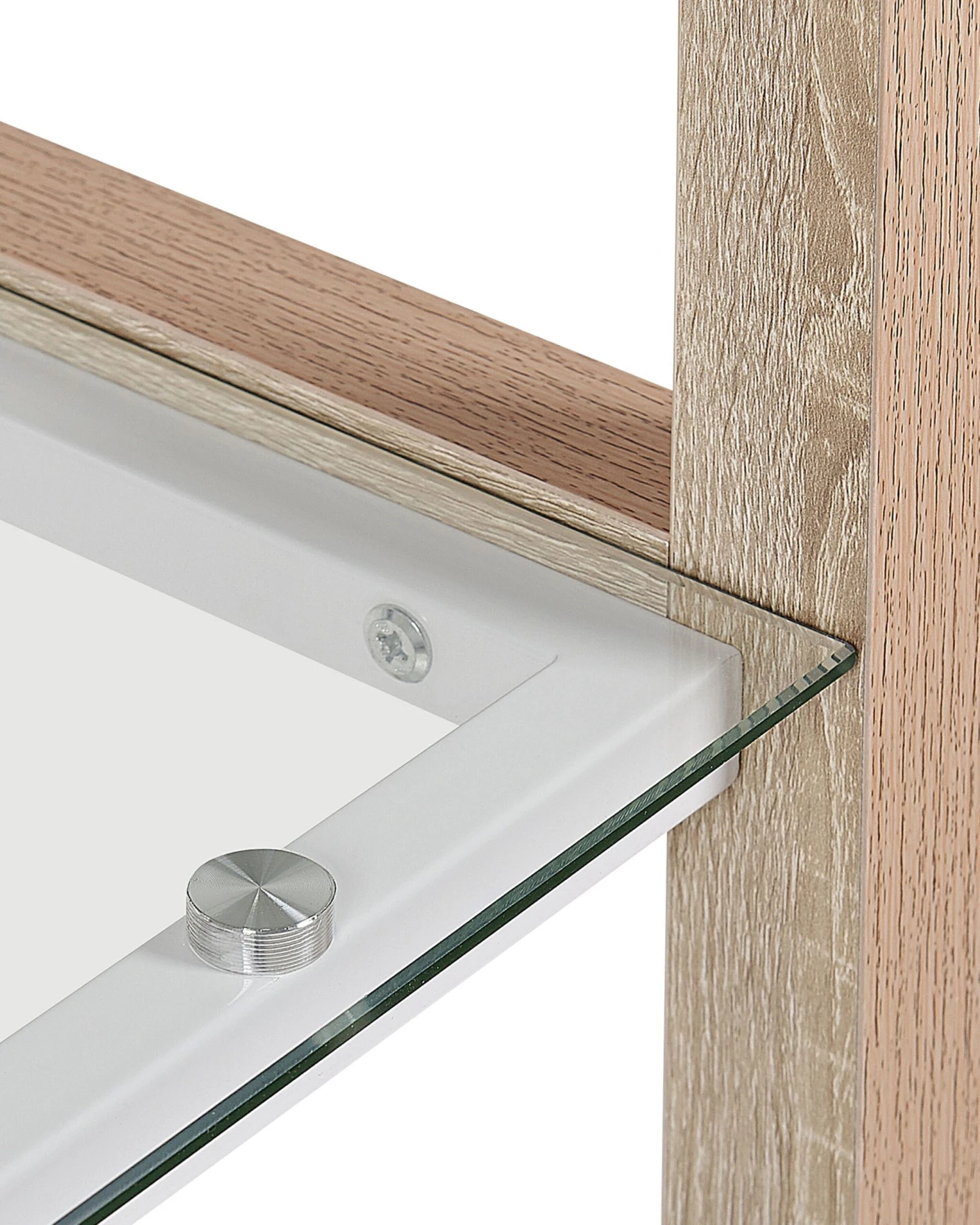 Kirjahylly 4 Lasihyllyä Valkoinen/vaalea Puu JENKS - Image 7