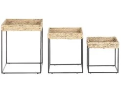 Sivupöytäsetti Vesihyasintti Luonnonväri/musta 3 Kpl HAWI 14 Sivupöytäsetti Vesihyasintti Luonnonväri/musta 3 Kpl HAWI -Beliani undef src sa picid 792110 type whitesh image