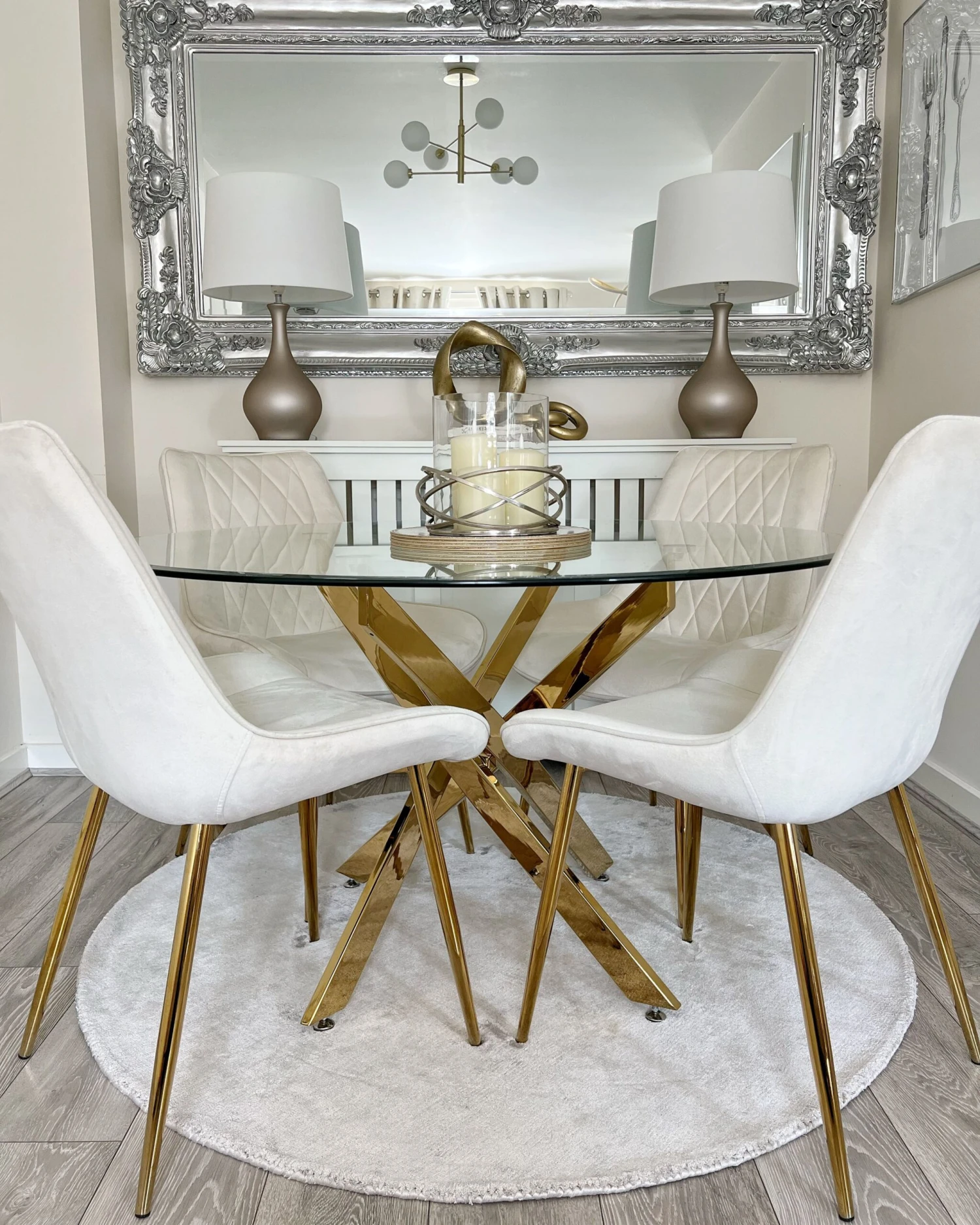 Pyöreä Matto Viskoosi Vaaleanharmaa ⌀ 140 Cm GESI II