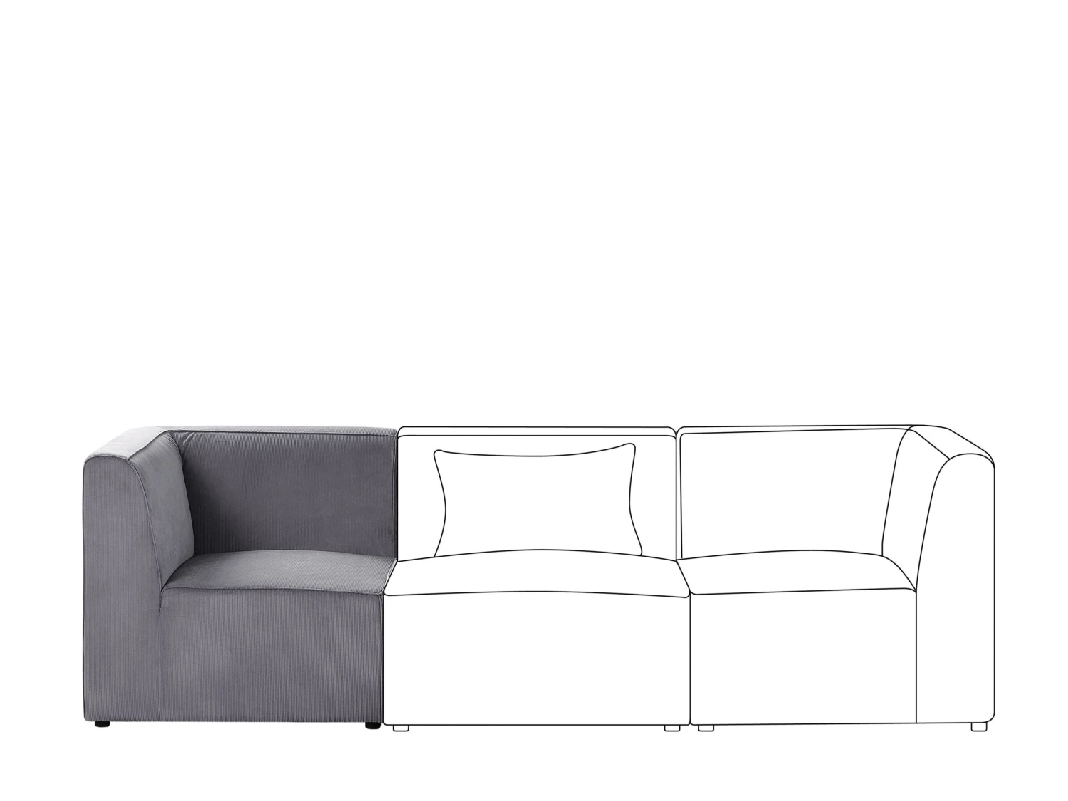 Kulmaosa Vakosametti Harmaa LEMVIG - Image 4