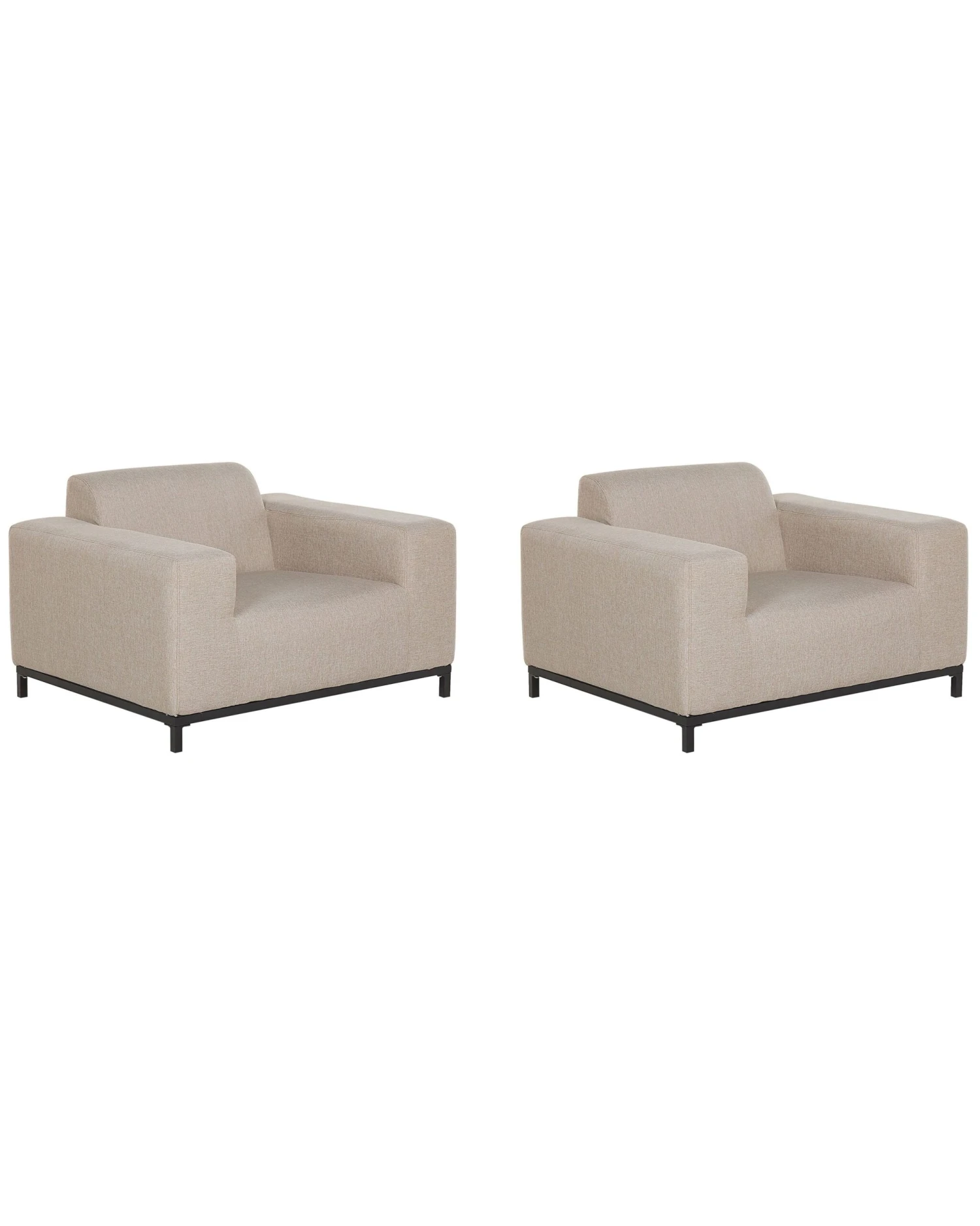 Puutarhatuoli Beige/musta 2 Kpl ROVIGO 1 Puutarhatuoli Beige/musta 2 Kpl ROVIGO