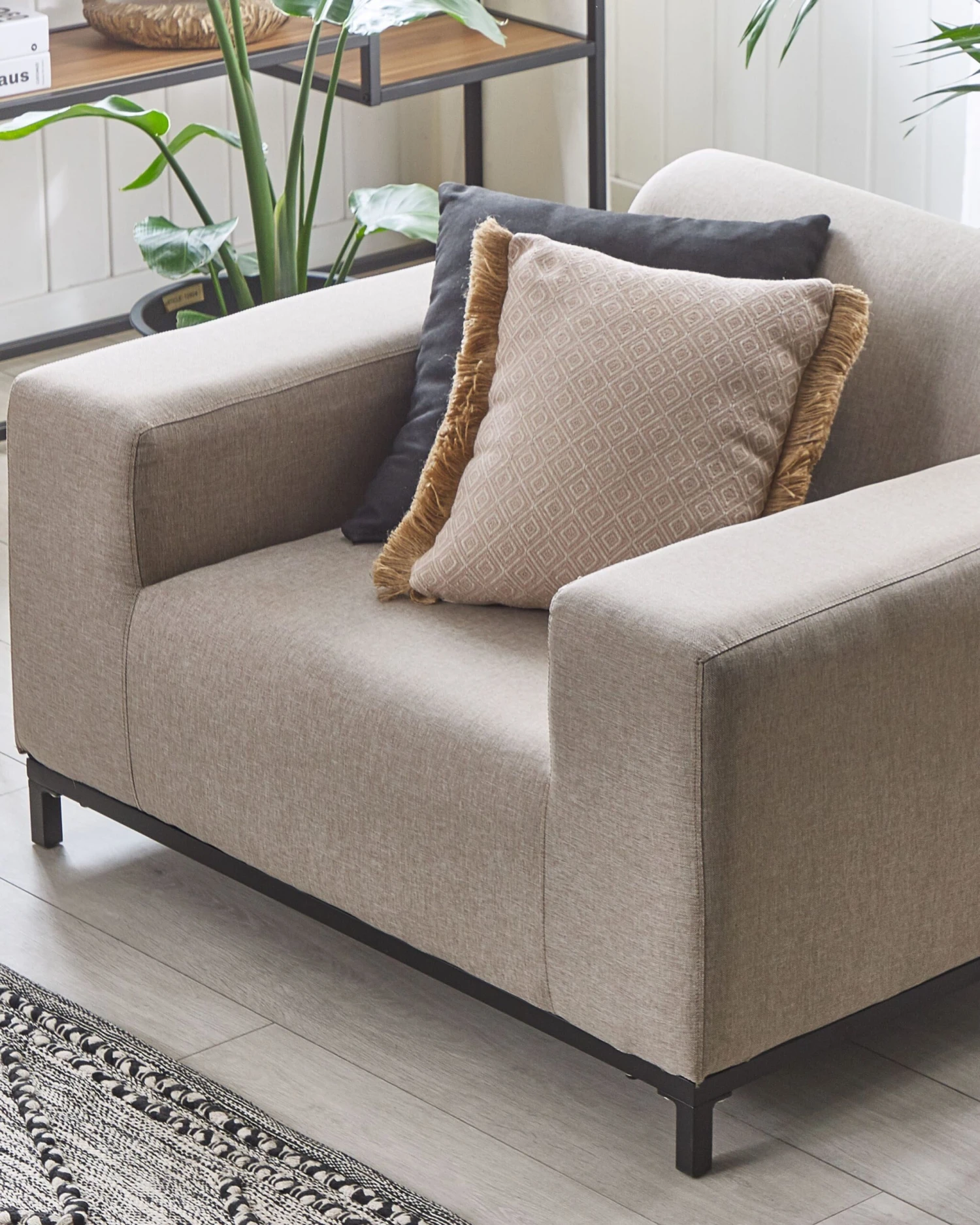 Puutarhatuoli Beige/musta 2 Kpl ROVIGO 3 Puutarhatuoli Beige/musta 2 Kpl ROVIGO - Image 3