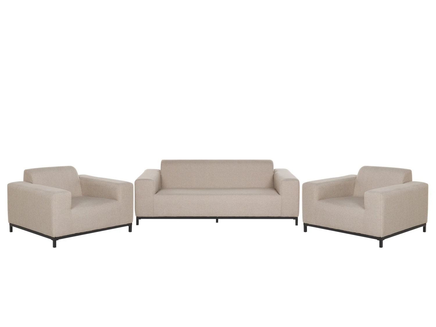 5-istuttava Ulkosohvaryhmä Kangas Beige/musta ROVIGO - Image 4