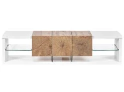 TV-taso Laatikko 2 Hyllyä Valkoinen/vaalea Puu FULERTON -Beliani undef src sa picid 797305 type whitesh image