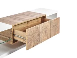 TV-taso Laatikko 2 Hyllyä Valkoinen/vaalea Puu FULERTON -Beliani undef src sa picid 797307 type whitesh image