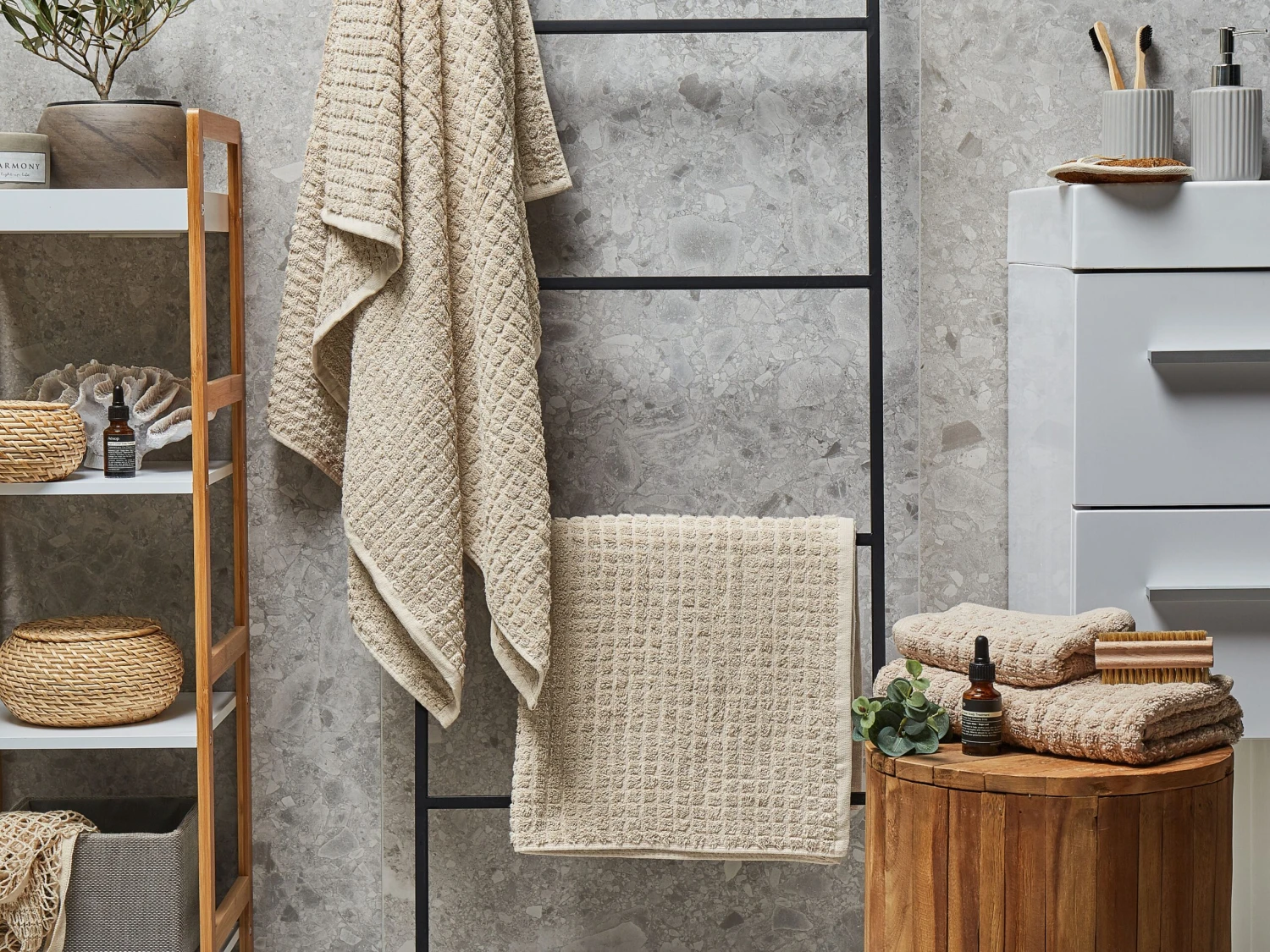 Pyyhesetti 4 Kpl Beige Puuvilla ATAI 2 Pyyhesetti 4 Kpl Beige Puuvilla ATAI - Image 2