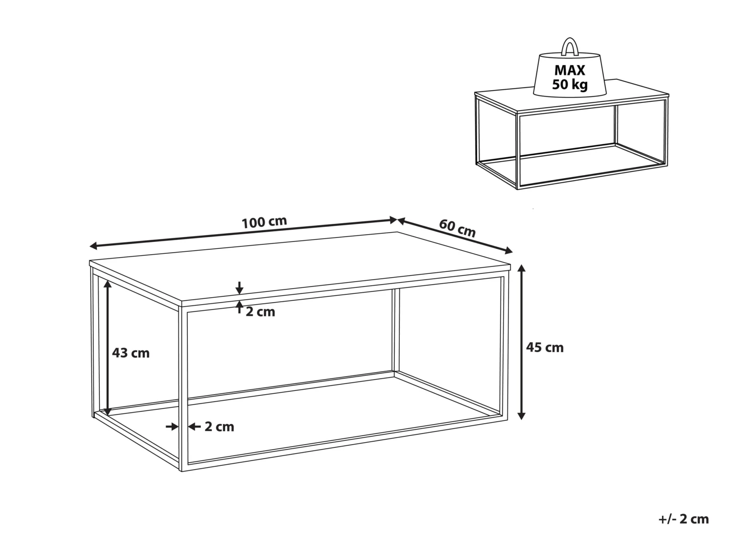 Sohvapöytä Marmorikuvio Beige/musta DELANO - Image 10