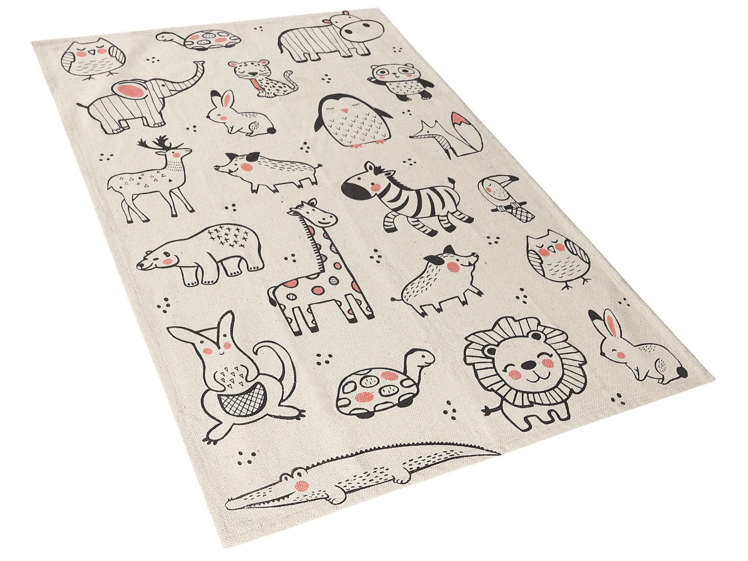 Lastenhuoneen Matto Puuvilla Valkoinen/musta 90 X 145 Cm KALYAN - Image 3