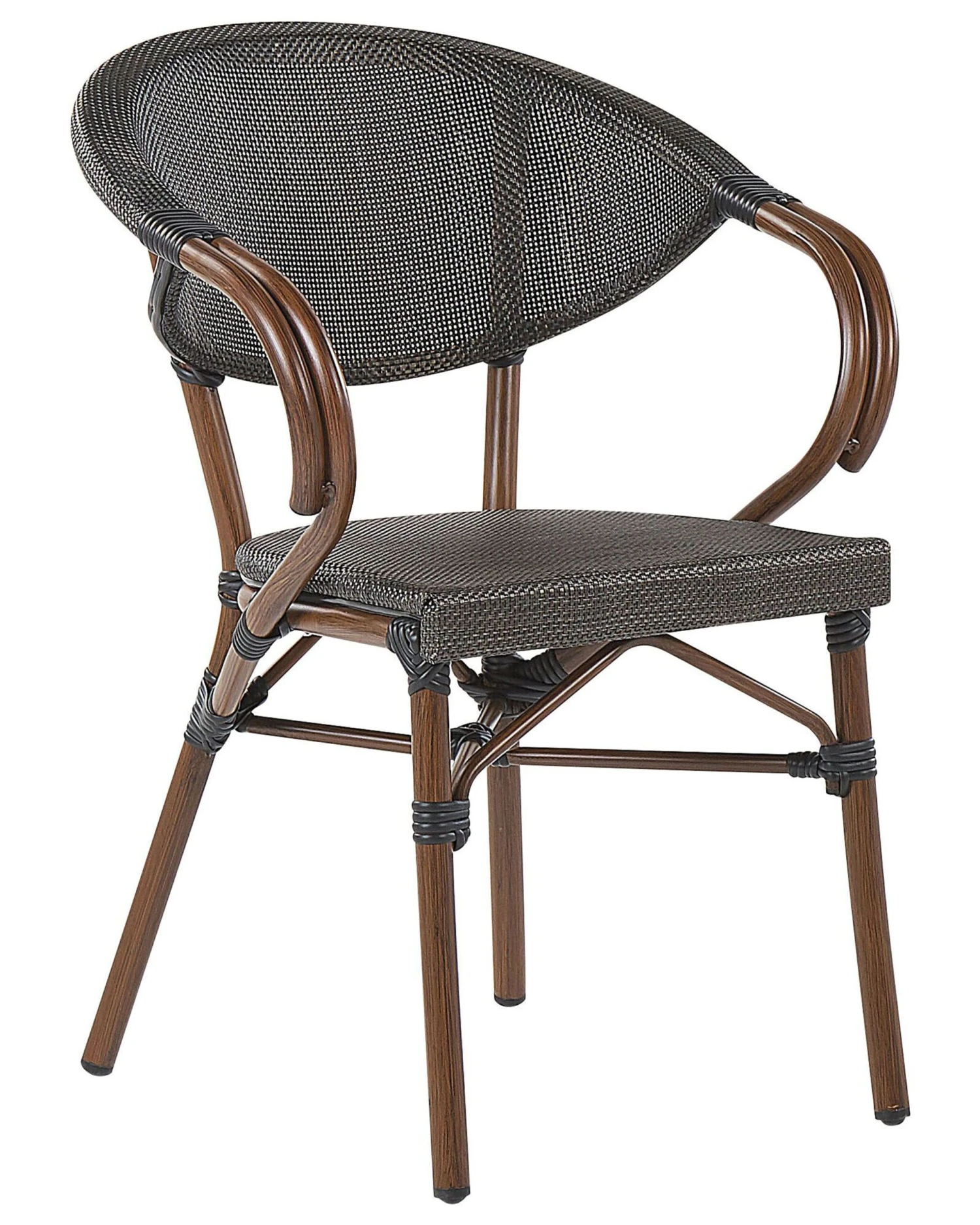 Puutarhatuoli Alumiini Tumma Puu/harmaa 4 Kpl CASPRI 4 Puutarhatuoli Alumiini Tumma Puu/harmaa 4 Kpl CASPRI - Image 4