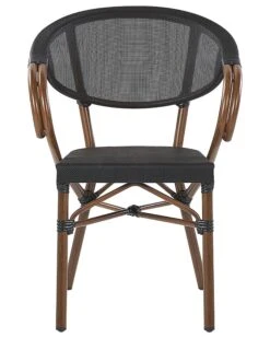 Puutarhatuoli Alumiini Tumma Puu/musta 4 Kpl CASPRI -Beliani undef src sa picid 799046 type whitesh image