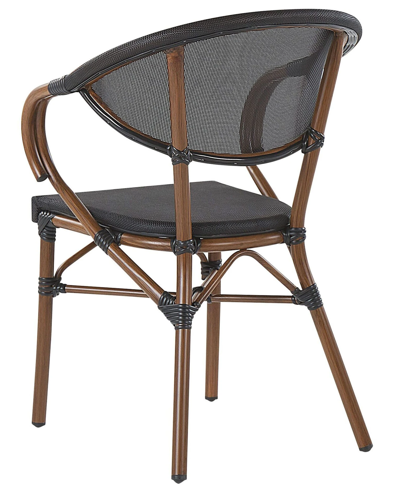 Puutarhatuoli Alumiini Tumma Puu/musta 4 Kpl CASPRI - Image 6