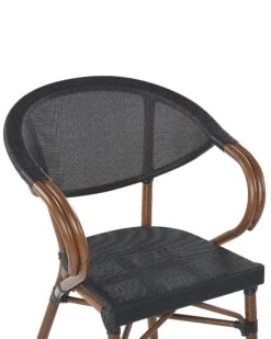 Puutarhatuoli Alumiini Tumma Puu/musta 4 Kpl CASPRI -Beliani undef src sa picid 799048 type whitesh image