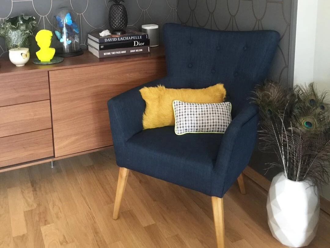 Nojatuoli Kankainen Harmaa ANGEN - Image 4