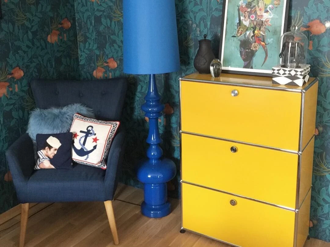 Nojatuoli Kankainen Harmaa ANGEN - Image 3