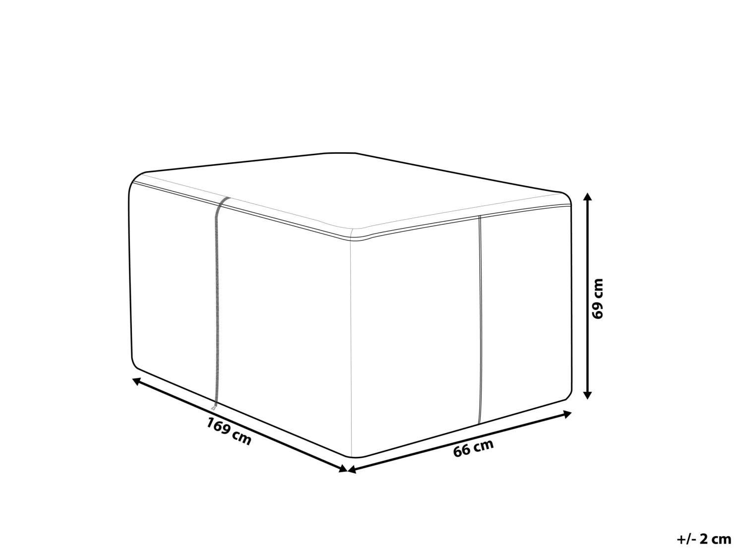 Suojapeite MODENA Säilytyslaatikolle Siniharmaa 169 X 66 X 69 Cm CHUVA 8 Suojapeite MODENA Säilytyslaatikolle Siniharmaa 169 X 66 X 69 Cm CHUVA - Image 8