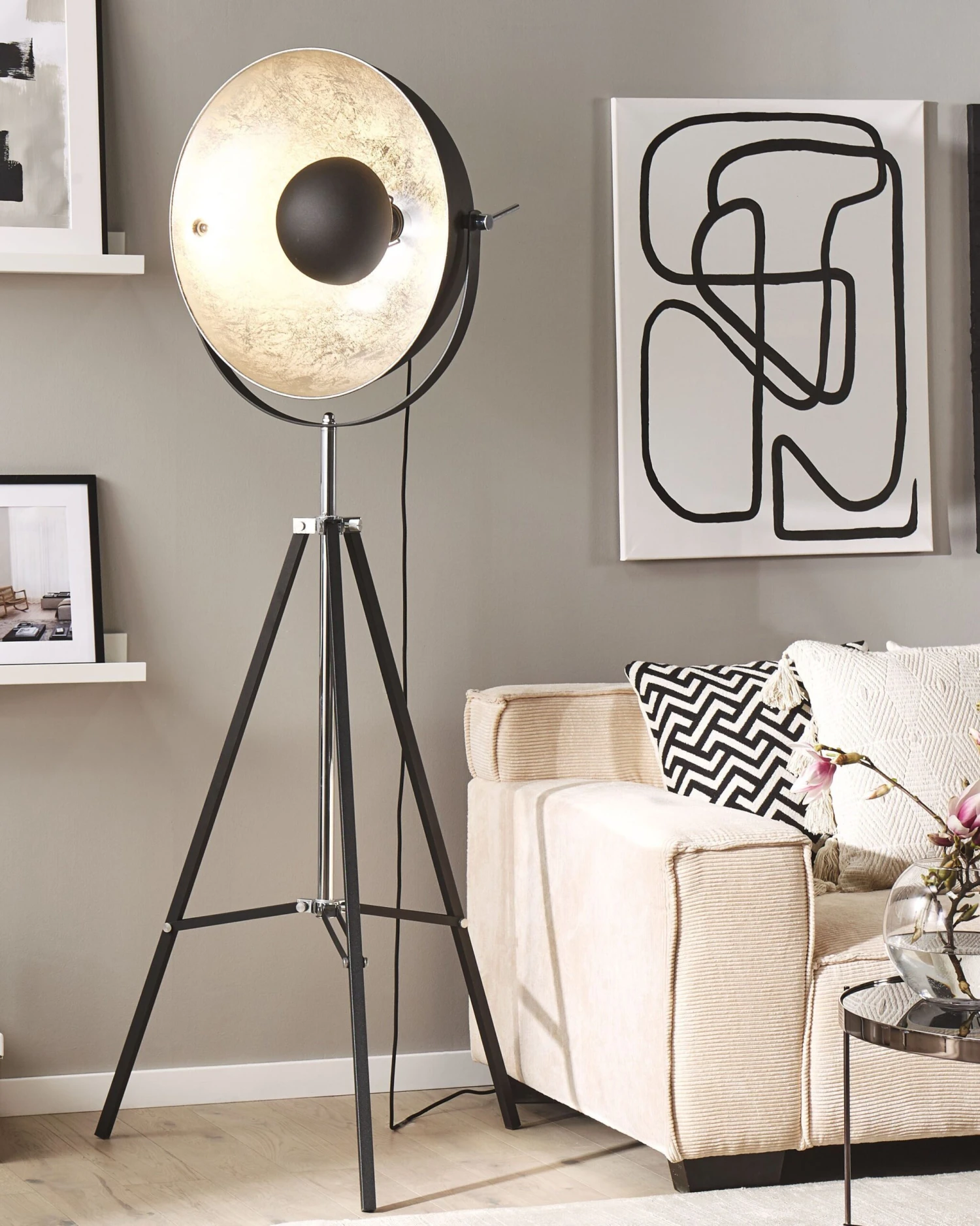 Lattiavalaisin Metalli Musta/hopea THAMES II - Image 2