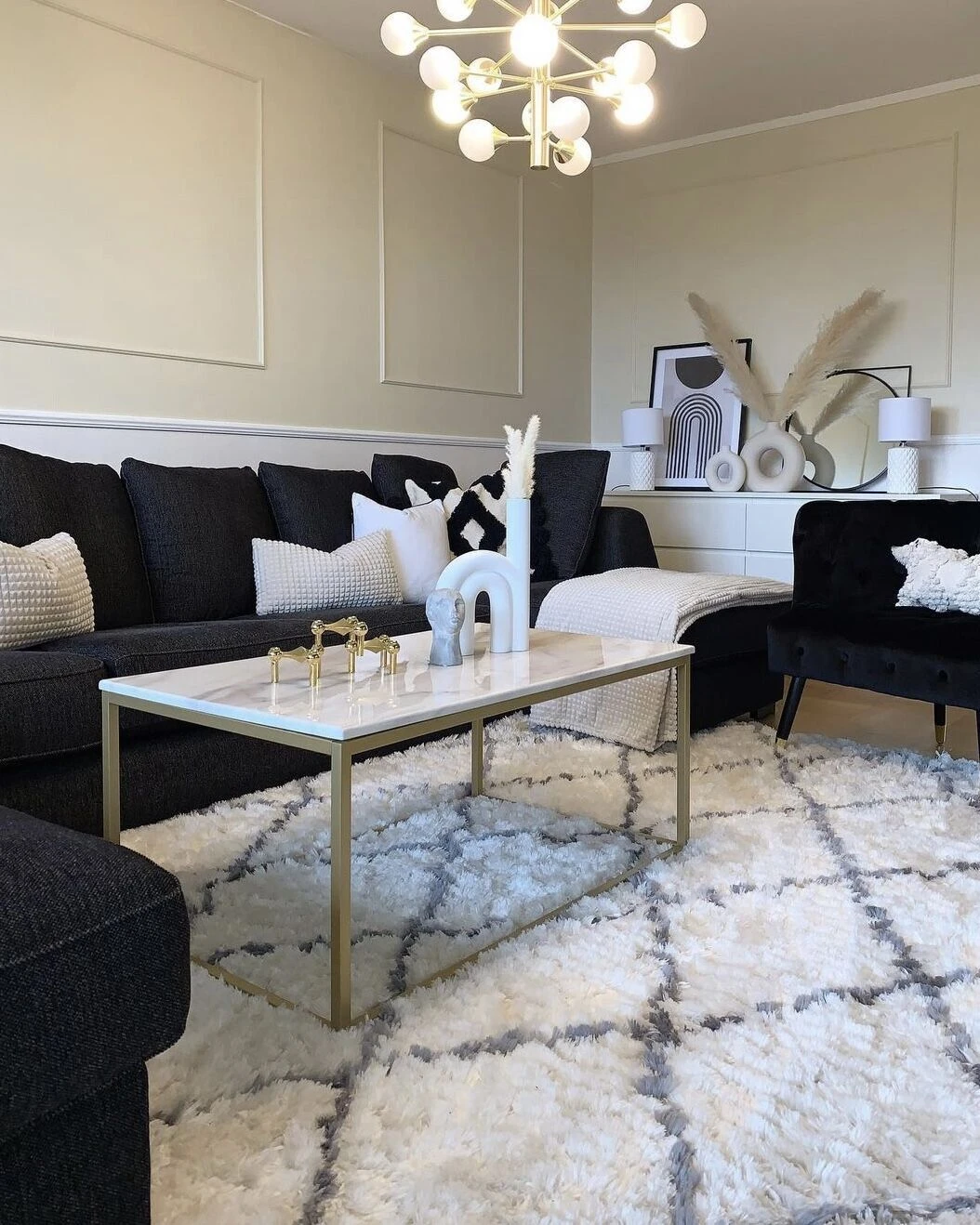 Sohvapöytä Marmorikuvio Beige/kulta DELANO 8 Sohvapöytä Marmorikuvio Beige/kulta DELANO - Image 8