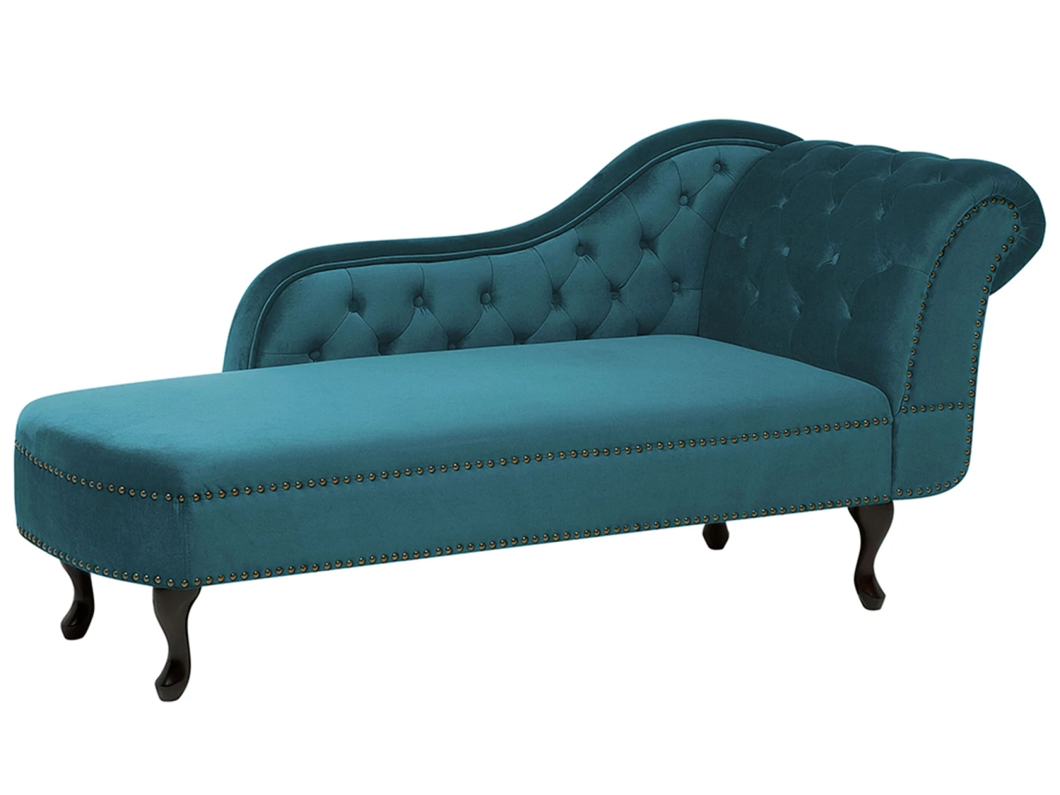 Divaani Samettinen Oikeakätinen Sinivihreä NIMES - Image 3