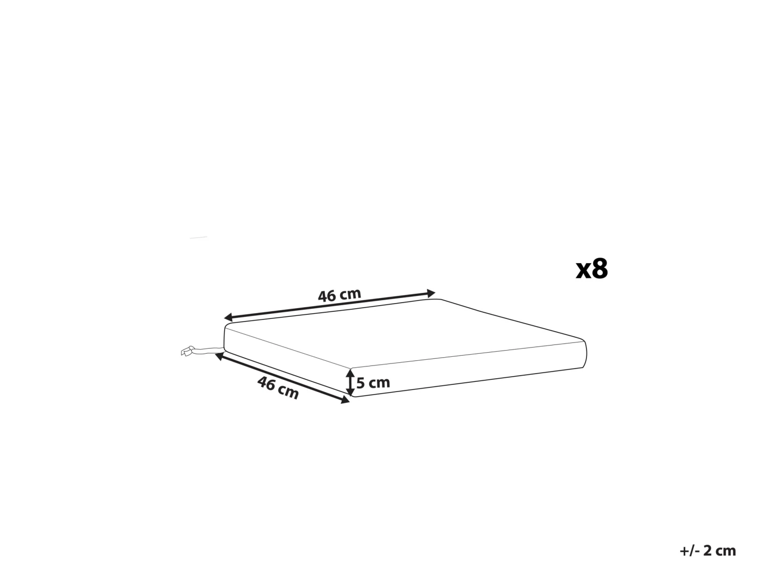 Pehmustetyyny Tuoliin Harmaa 8kpl SASSARI - Image 8
