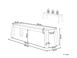 Vaalea Akaasiapuinen Puutarhapenkki 160 Cm LIVORNO -Beliani undef src sa picid 807632 type whitesh image