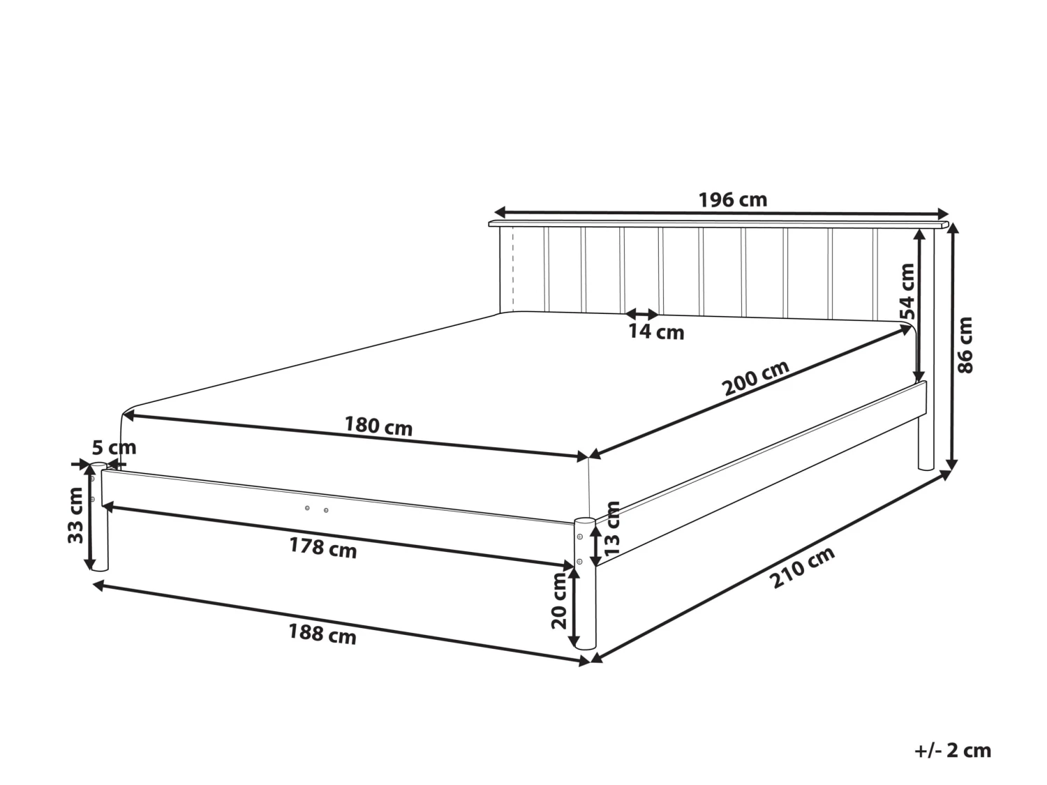 Sänky Mänty Vaalea Puu BARRET Useita Kokoja - Image 8