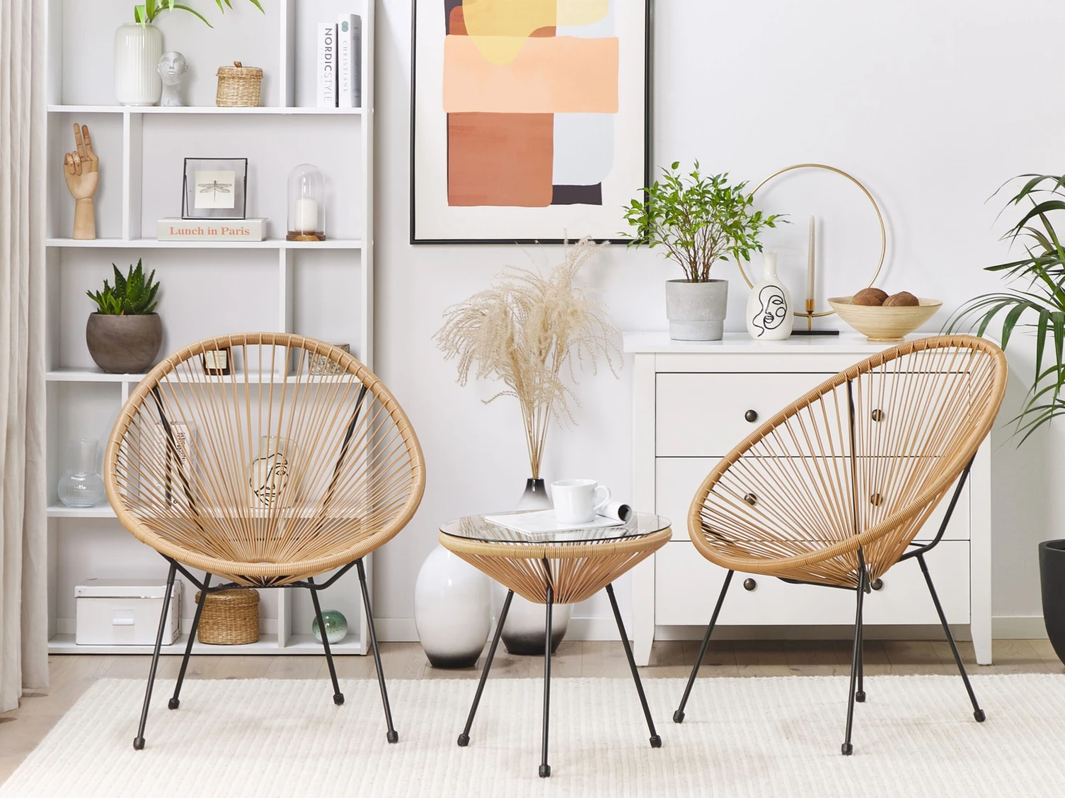 Parvekekalustesetti Rottinkinen Vaaleanruskea ACAPULCO II - Image 3