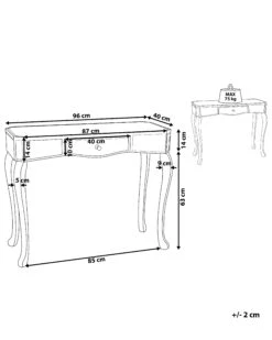 Konsolipöytä Peililasi Laatikko Hopea CARCASSONNE -Beliani undef src sa picid 814905 type whitesh image