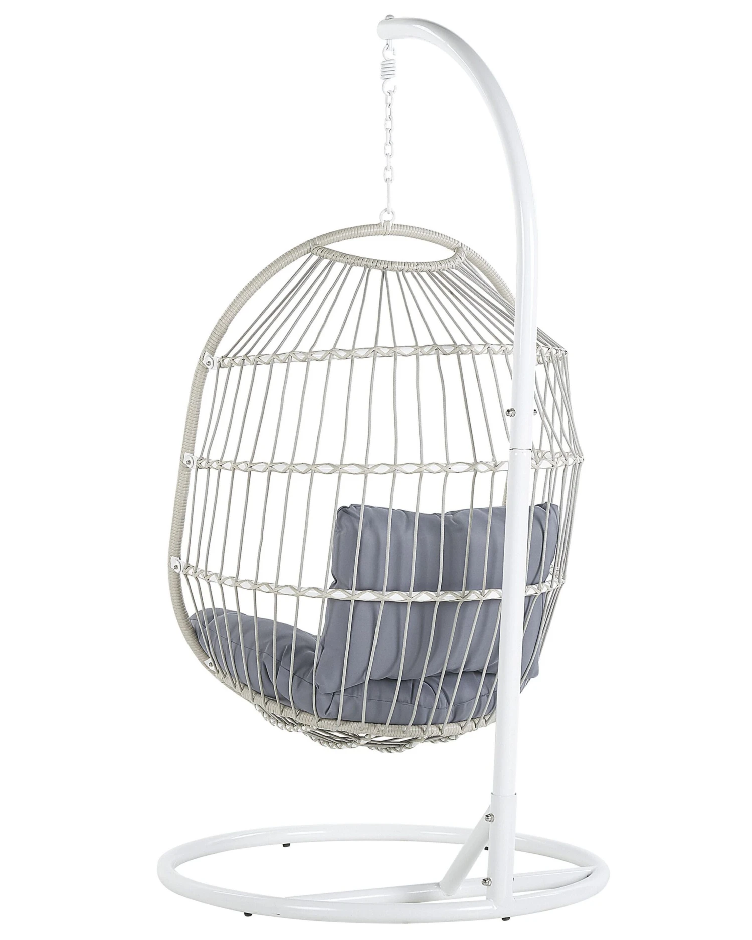 Riipputuoli Jalustalla Rottinkinen Valkoinen ALBA - Image 6