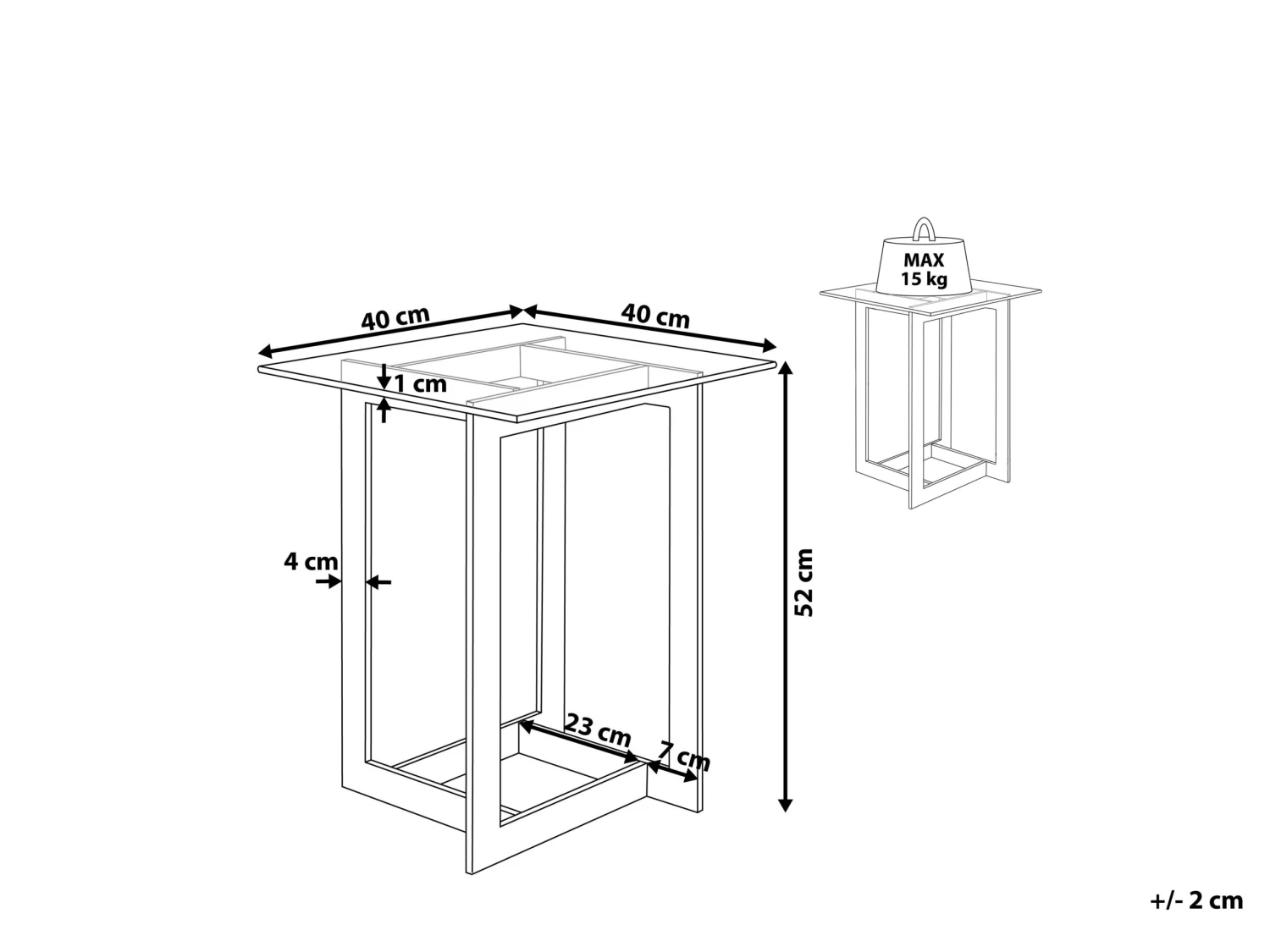 Sivupöytä Lasitasolla Rosteri Kulta CRYSTAL 7 Sivupöytä Lasitasolla Rosteri Kulta CRYSTAL - Image 7