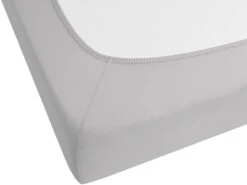 Puuvillalakana Muotoonommeltu Vaaleanharmaa HOFUF Useita Kokoja -Beliani undef src sa picid 815861 type whitesh image