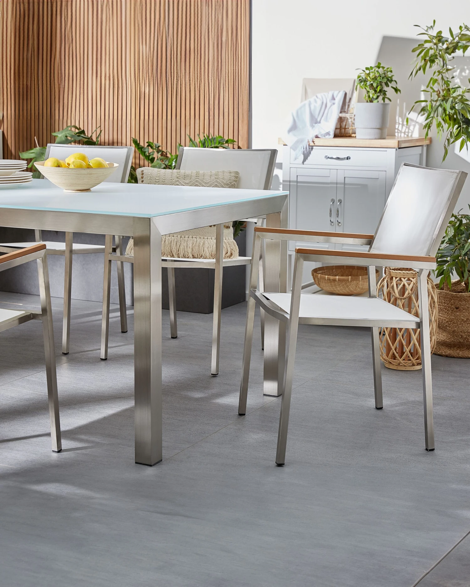 Puutarhatuoli Kangas Valkoinen 4 Kpl GROSSETO - Image 2