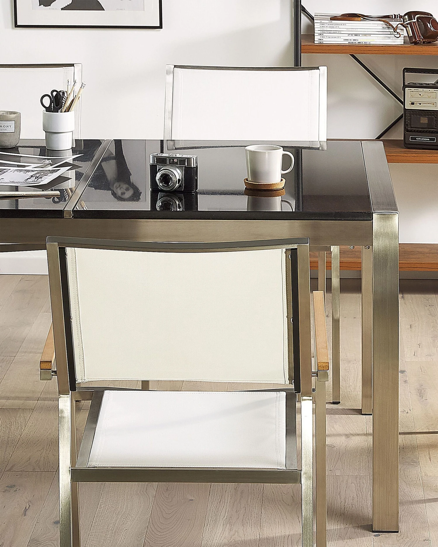 Puutarhatuoli Kangas Valkoinen 4 Kpl GROSSETO - Image 3