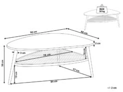 Sohvapöytä Vaalea Puu/musta DORENA 15 Sohvapöytä Vaalea Puu/musta DORENA -Beliani undef src sa picid 821133 type whitesh image