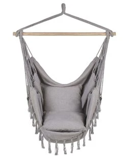 Riipputuoli Puuvilla Vaaleanharmaa BONEA -Beliani undef src sa picid 821543 type whitesh image