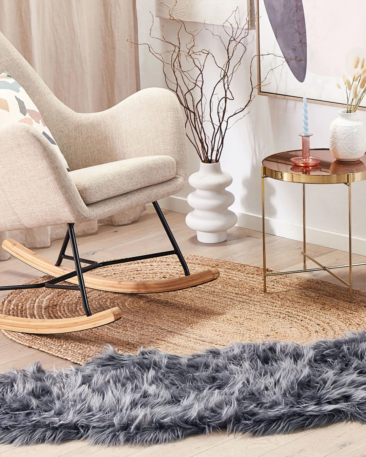 Tekotalja Harmaa 180 X 60 Cm MAMUNGARI 2 Tekotalja Harmaa 180 X 60 Cm MAMUNGARI - Image 2