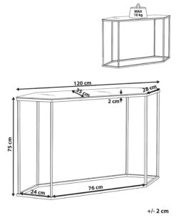 Konsolipöytä Marmorikuvio Valkoinen/musta PERRIN 13 Konsolipöytä Marmorikuvio Valkoinen/musta PERRIN -Beliani undef src sa picid 823488 type whitesh image