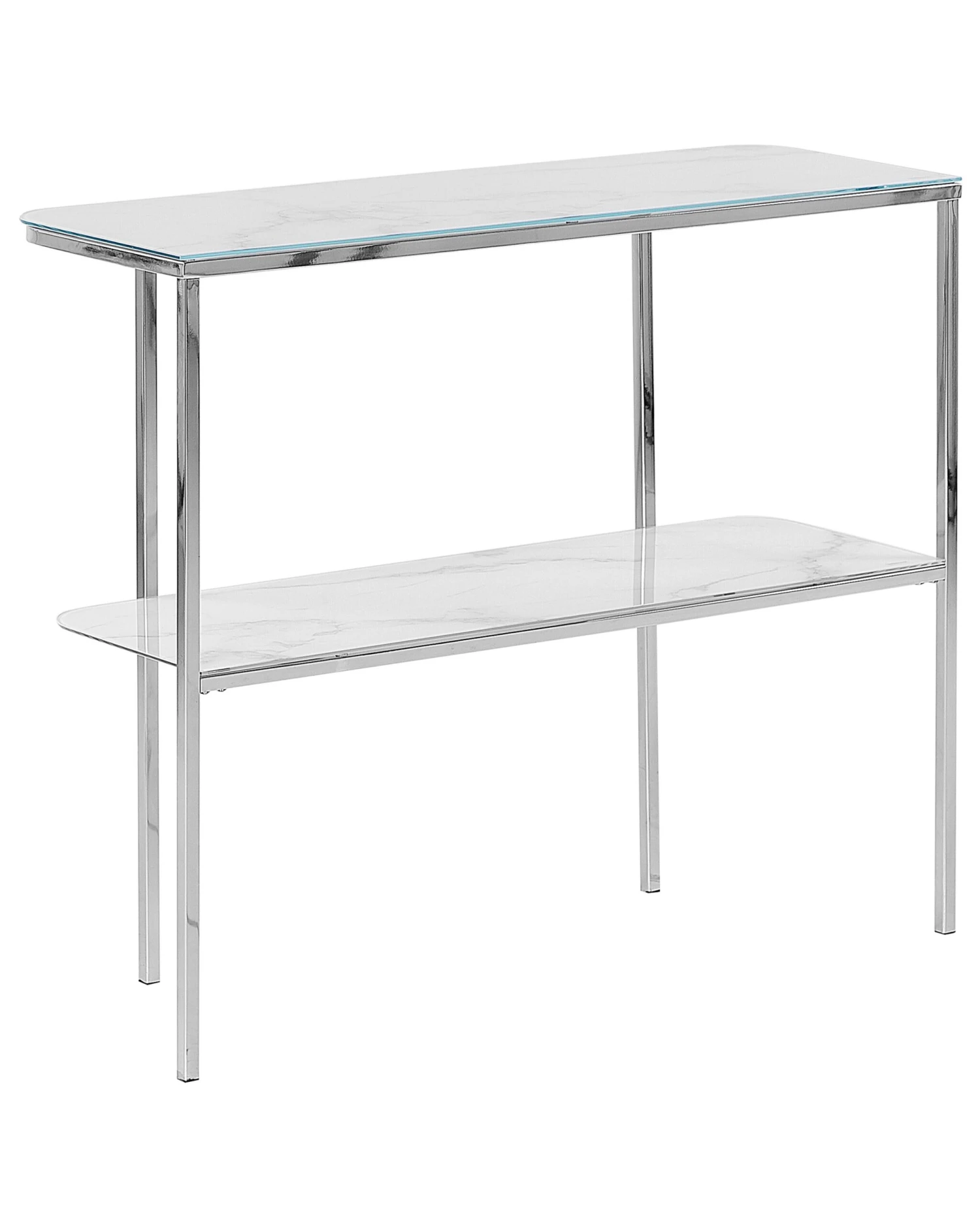 Konsolipöytä Teräs Marmorikuvio Valkoinen/hopea CALVERT - Image 4