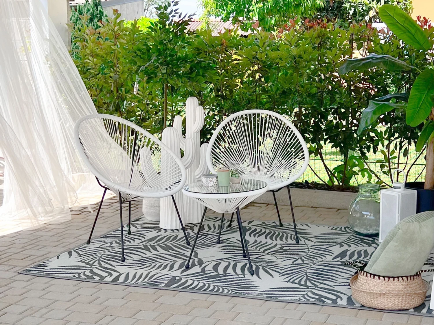 Parvekekalustesetti Valkoinen ACAPULCO II - Image 4