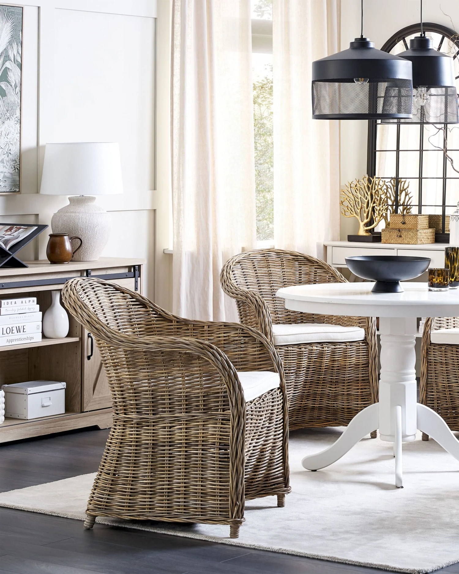 Puutarhatuoli Rottinki Luonnonväri 2 Kpl SUSUA - Image 3