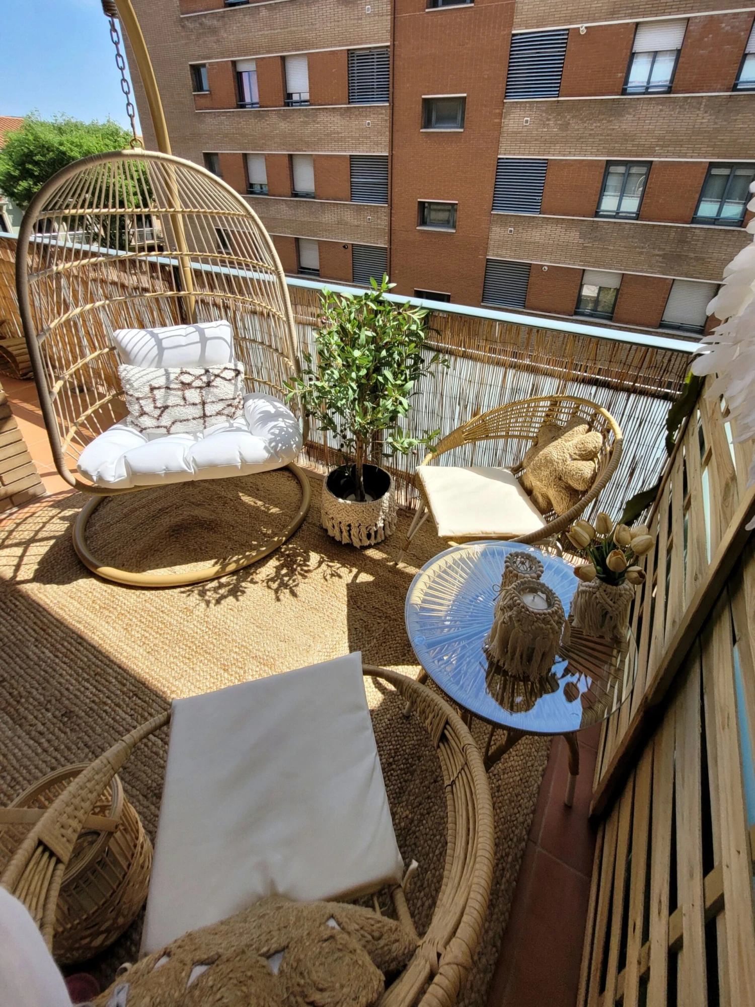 2-istuttava Bistrosetti Polyrottinki Luonnonväri/valkoinen PELLARO - Image 3