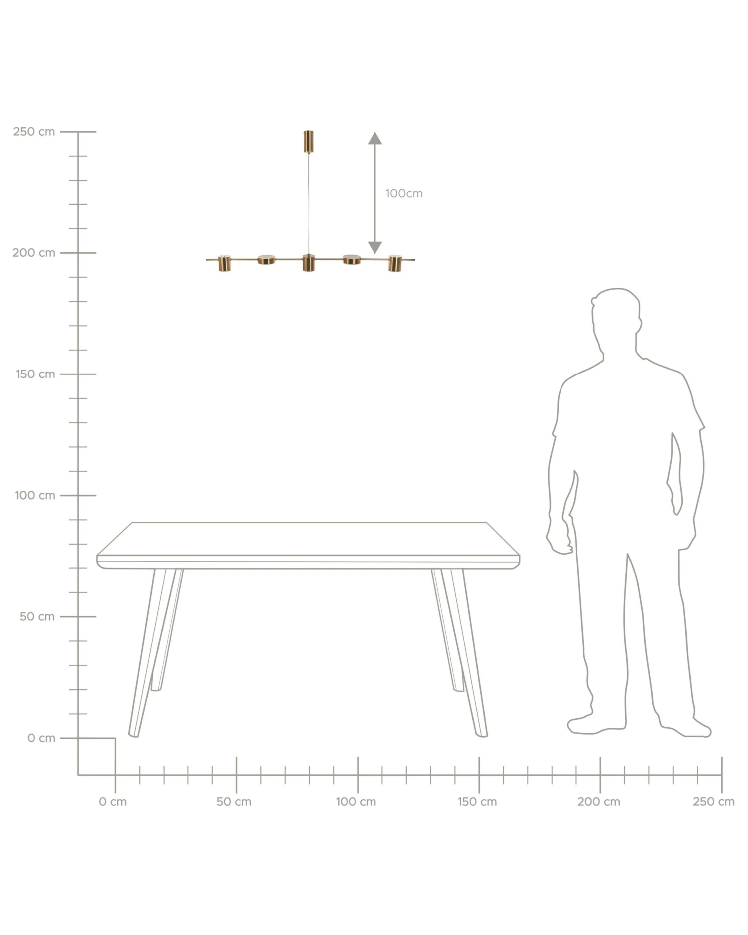 LED-kattovalaisin 5-osainen Messinki SESTRA - Image 7