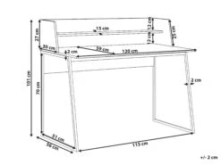 Työpöytä Hyllyllä 120 X 59 Cm Musta/vaalea Puu GORUS 13 Työpöytä Hyllyllä 120 X 59 Cm Musta/vaalea Puu GORUS -Beliani undef src sa picid 824534 type whitesh image