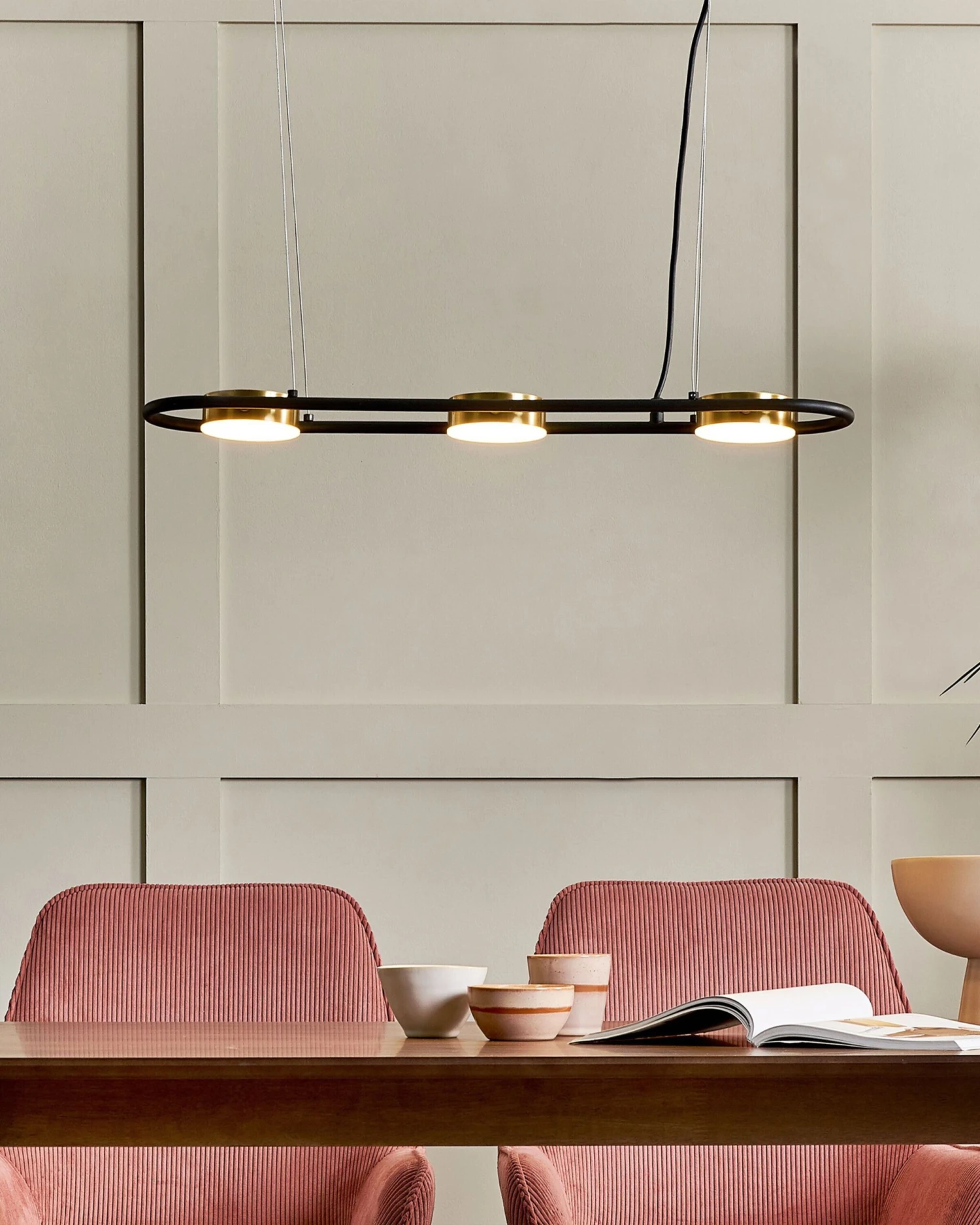 Riippuvalaisin 3 Polttimoa Teräs Musta/messinki MALI 2 Riippuvalaisin 3 Polttimoa Teräs Musta/messinki MALI - Image 2