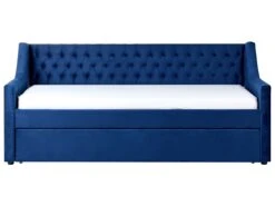 Sänky Sametti Lisävuode Laivastonsininen 90 X 200 Cm MONTARGIS -Beliani undef src sa picid 827010 type whitesh image